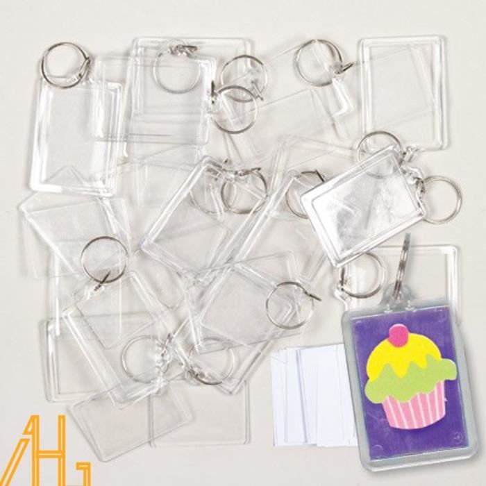 1 ensemble acrylique transparent cercle blanc porte-clés glands ensemble acrylique cercle porte-clés glands anneaux de saut pour bijoux bricolage porte-clés