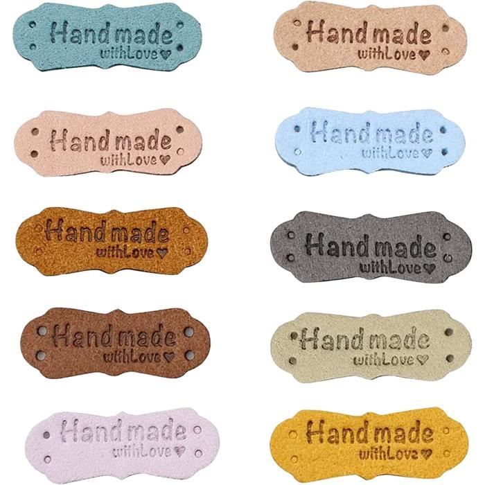 50 Étiquettes Cuir PU DIY - 5,5x1,5 Cm - Pour Jeans, Sacs, Chapeaux - Cœur & Style Personnalisé