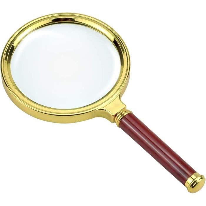 Loupe De Bureau En Laiton Et Verre, Grossissante 10.5cm, Modèle Authentic Models AC043