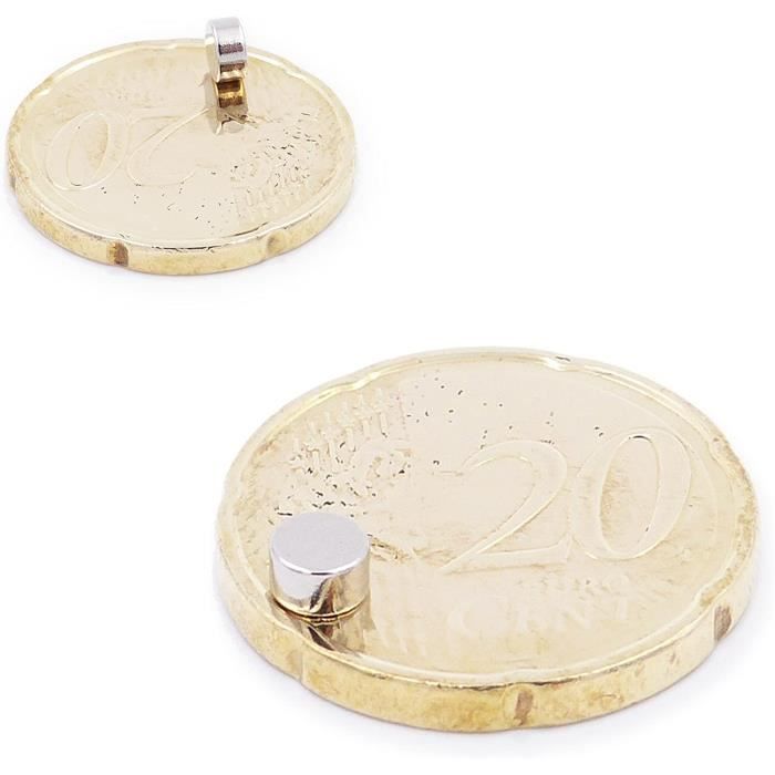 Mini Aimants Ronds Néodyme - Lot De 100, 8 Mm X 1 Mm, Forte Adhérence, Avec Autocollants
