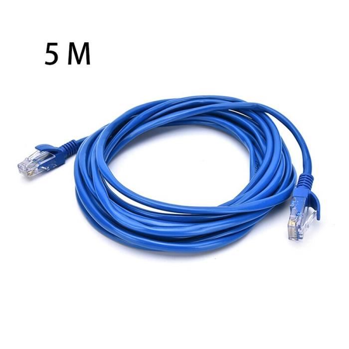 Câble bleu LAN CAT5e, pour ordinateur, Modem, routeur [46DFF20] Cdiscount Informatique