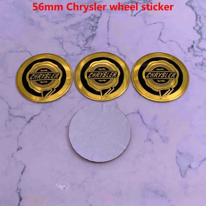 56 Chrysler sticker -Logo Chrysler 56mm 60mm, 4 pièces, emblème de voiture, centre  de roue, capuchon de moyeu, couvercle de remise d - Cdiscount Auto