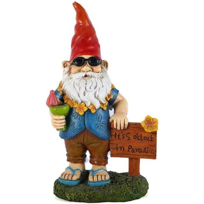 lbgwp60-Lot De 2 Nains De Jardin Amusants Pour L'Extérieur - Statues De