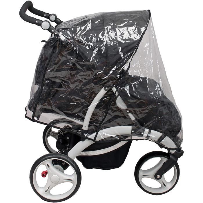 Habillage de pluie transparent pour poussette 3 roues TEX BABY :  l'habillage de pluie à Prix Carrefour