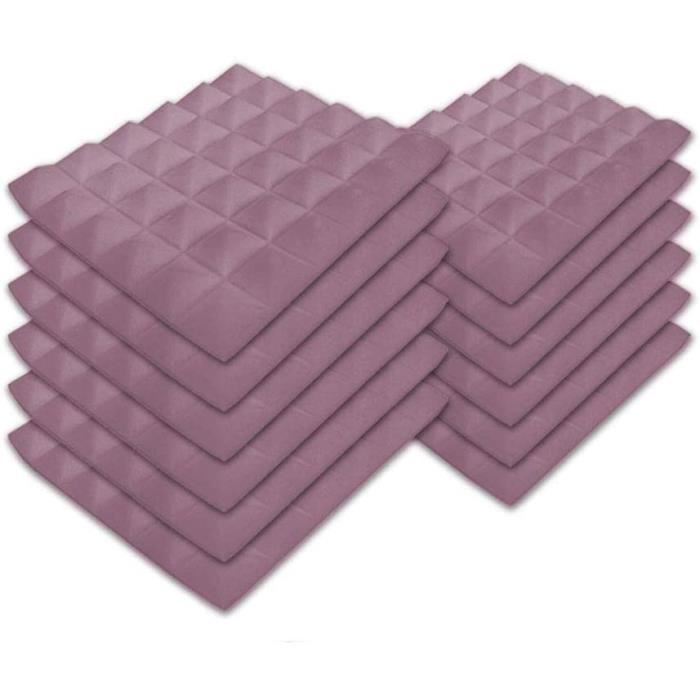 Lot De 12 Panneaux Acoustiques SK Studio - Mousse Cunéiforme 30x30x2.5cm - Blanc