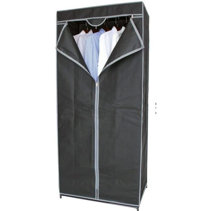 PENDERIE en Tissu Toile Rangement Etagere Vetement Armoire Vetement