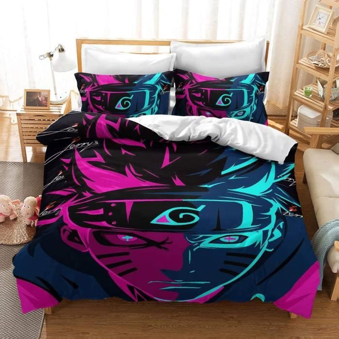 Housse de Couette Naruto - Parure de Lit Naruto Anime Motif 3D Housse ...