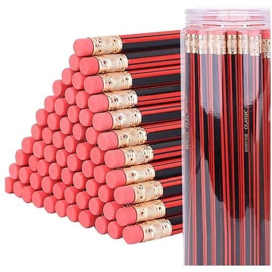 Crayons en bois hb, chaque paquet de 50 crayons en graphite