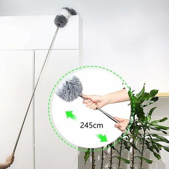 Plumeau Poussière Solde Plumeau Poussière,Plumeau Télescopique,Plumeau Microfibre Avec Poignée En Acier Inoxydable,Bleu Plumeau Poussière Prix