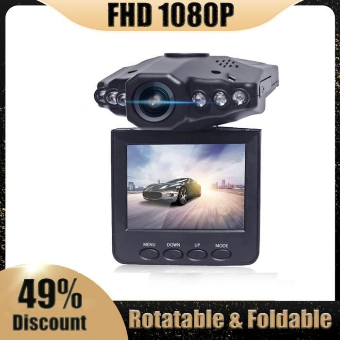 Caméra de tableau de bord pour voiture, Dashcam FHD 1080P 6 IR, LED à Vision nocturne, Rotation de 360 degrés