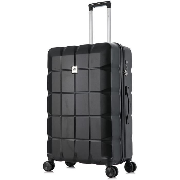 Valise à roulettes légère et durable en ABS rigide 8 roues Bleu bleu marine 21 Carry-on
