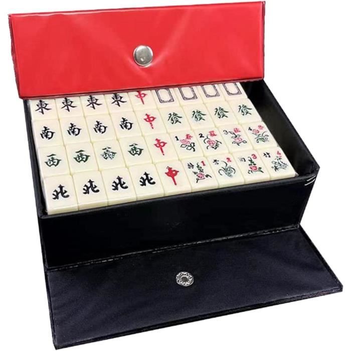 Mini Mahjong Chinois Traditionnel Avec Boîte En Polyuréthane - Couleur