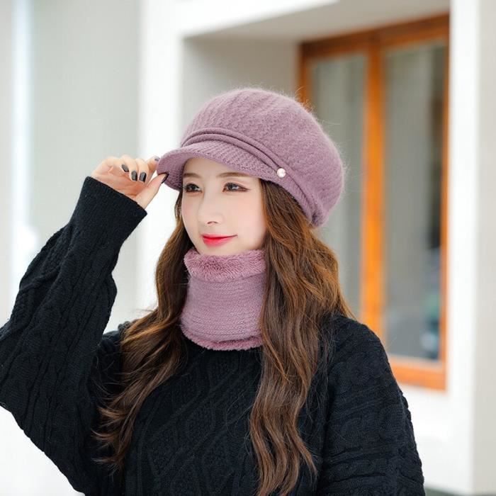 Casquette,Béret de marque pour femme, bonnet chaud à visière