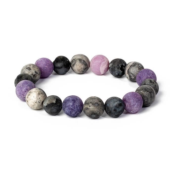 Bracelet Perles Pierre Naturelle Femme - Cadeau Encouragement, Circonférence 20-30 Cm Réglable - Style Bohème Énergisant
