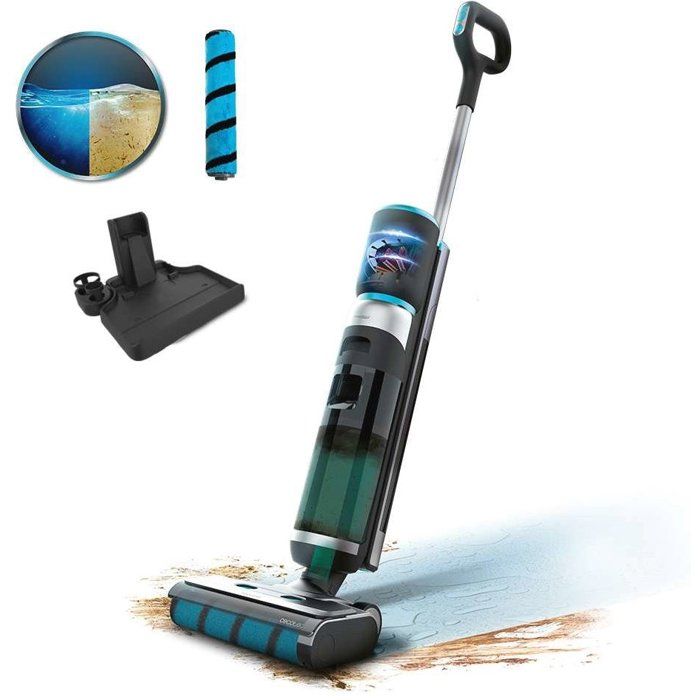 Aspirateur balai laveur - CECOTEC - FreeGo Wash&Vacuum - 200 W - 35 min - 700 ml - Noir - Cecotec