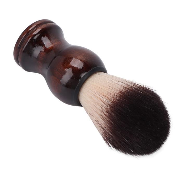 Blaireau De Rasage Homme - Brosse à Barbe Avec Manche En Bois, Pour Mousse à Raser