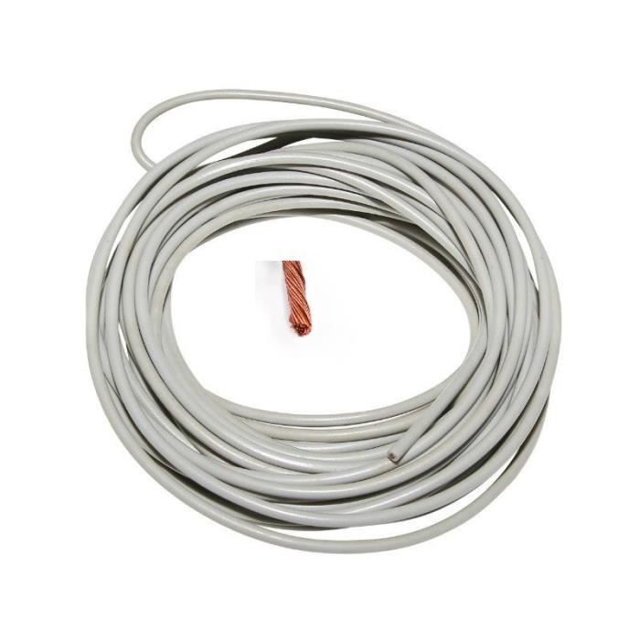 Fil électrique gris au mètre 0,75 mm² câble faisceau cuivre