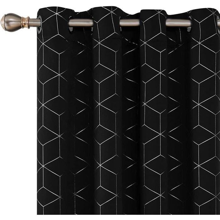 Lot De 2 Rideaux Occultants 132x213 Cm - Tissu Polyester, Isolation Thermique Et Acoustique - Couleur Beige