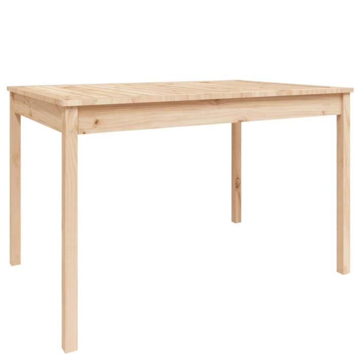 drfeify table de jardin 121x82,5x76 cm bois massif de pin hb012