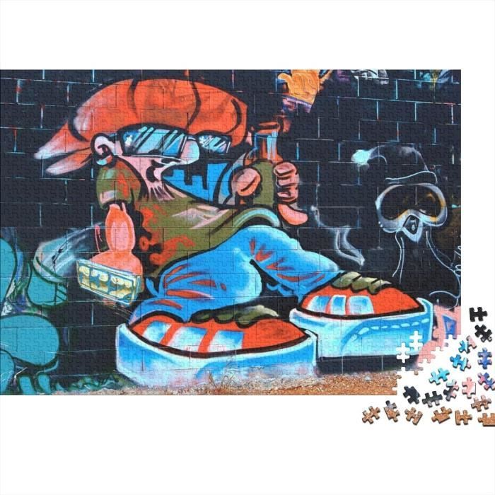 1000 Piece Graffiti Skeleton Jigsaw Puzzle - Day Of The Dead Skull Collage Puzzle For Adults - View #8