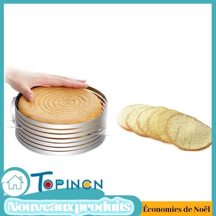Cercle à Gâteau Réglable - Acier Inoxydable - Clips De Fixation - Moule à Charnière Robuste