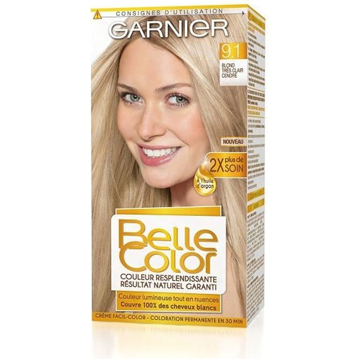 Garnier - Belle Color - Coloration permanente Blond - 9.1 Blond très clair cendré naturel: Hygiène et Soins du corps