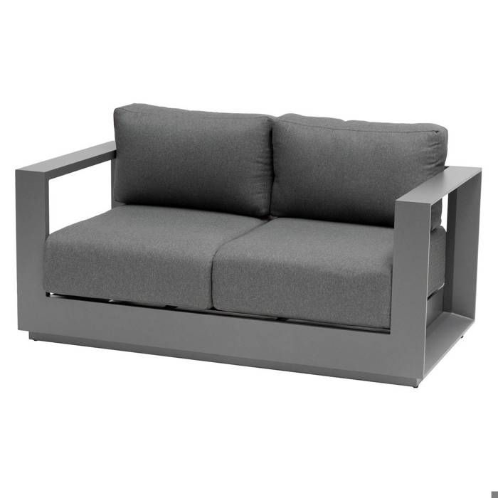 Canapé de jardin Allure 2 places graphite & gris zebrano en aluminium traité époxy - Hespéride Canapé de jardin Allure 2 places graphite & gris zebrano en aluminium traité époxy - Hespéride