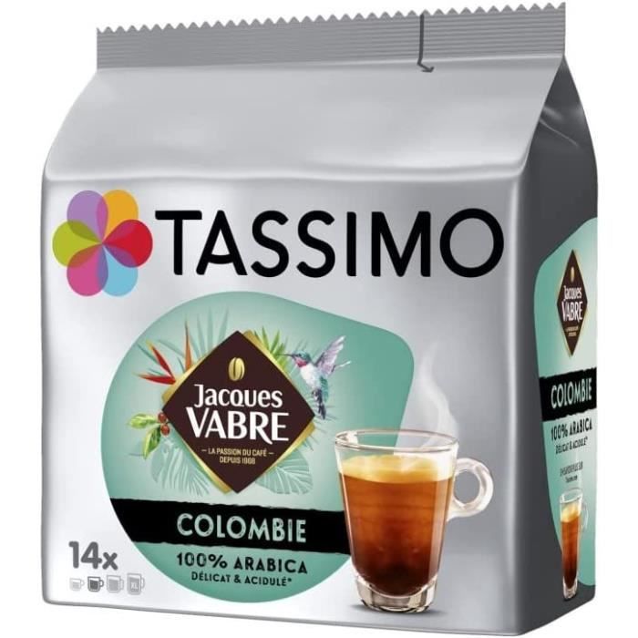 LOT DE 5 - TASSIMO - Jacques Vabre Colombia Colombie - Café - 14 dosettes -  Cdiscount Au quotidien