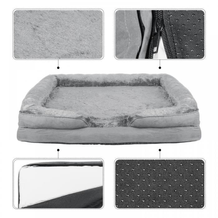 Comparer les prix de Niche pour chien - JEOBEST - Coussin en imitation lin - Confortable et douce - Gris - 106*80*20cm