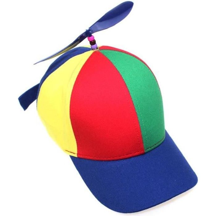 1pc Casquette de baseball avec hélice drôle Hélice Chapeau Creative Airscrew Chapeau multi-couleurs Casquette