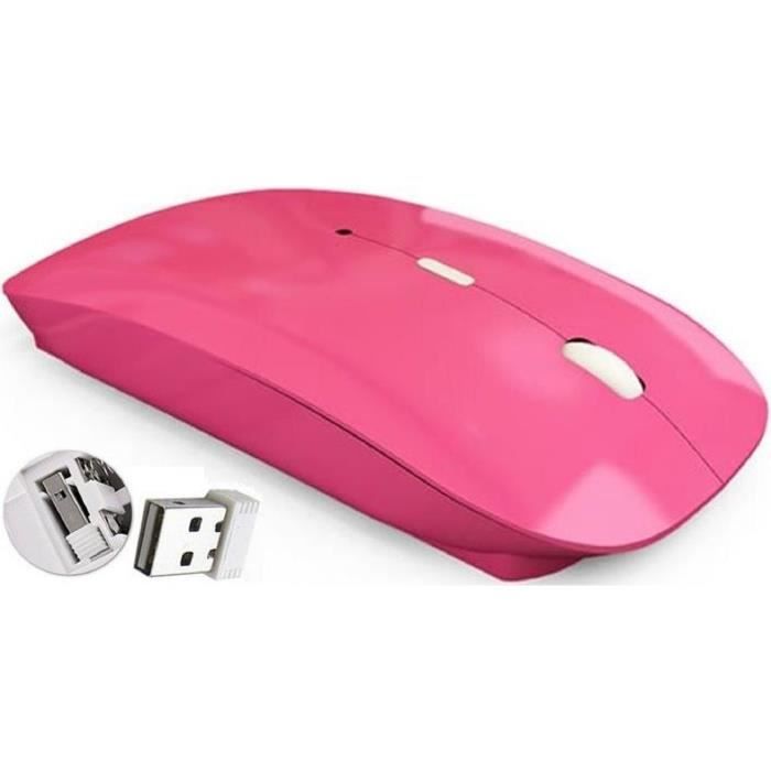 Souris sans fil adaptable à tout ordinateur en colori rose - Cdiscount  Informatique