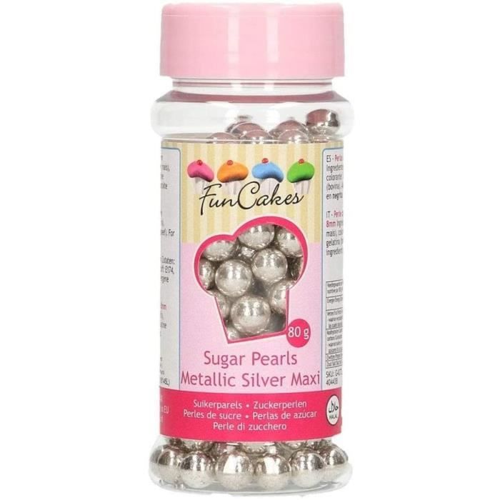 Decoration Culinaire - Perles Sucre Metallic Silver Sprinkles Bon Goût  Parfait Décoration Gâteaux 8 - Cdiscount Maison