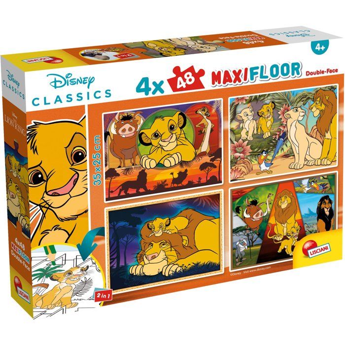 Lisciani Giochi Le Roi Lion Puzzle double face 4x48 pièces - vue 4