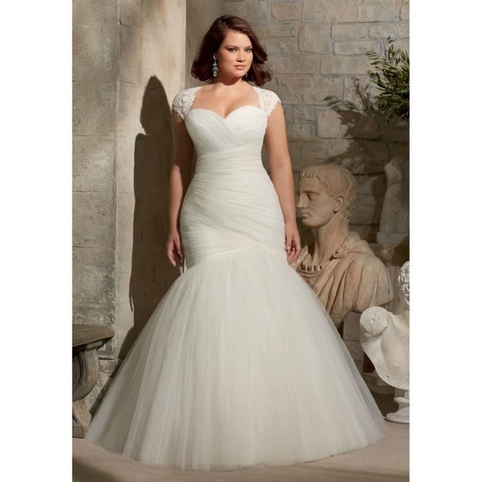 Robe De Mariée Mariage Femme Longue Taille Grossesse Sirène