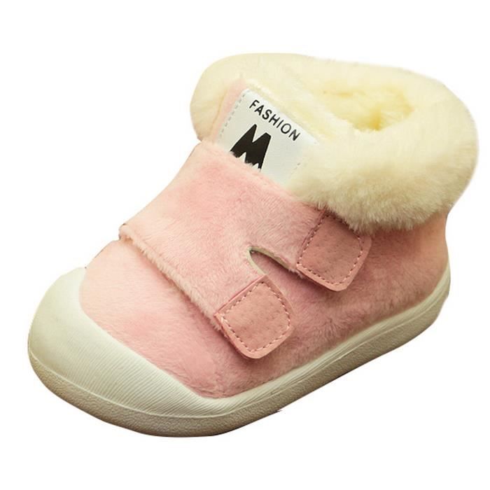Bébé garçons filles bottes de neige enfant en bas âge semelle souple hiver chaussures chaudes chaussons bébé nouveau-né premières chaussures de marche avec bouton 0-18 m 
