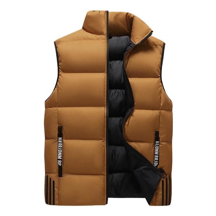 Gilet Sans Manches Rembourré Pour Homme – Chaud, Col Montant, Parfait Automne/hiver