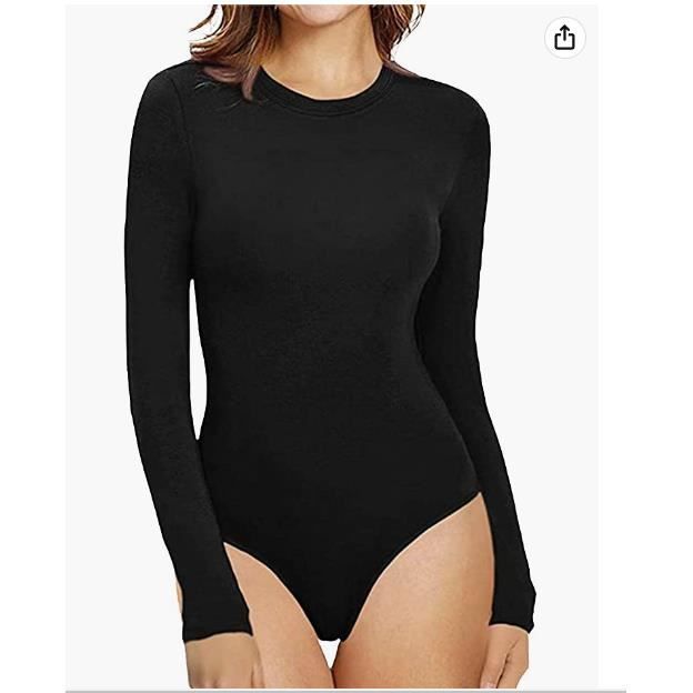 Girls Outfit Body Manches Longues Femme V2267 Noir