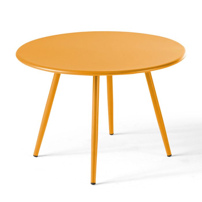 Table basse de jardin - 50 x 34 cm - Acier - Palavas - Jaune