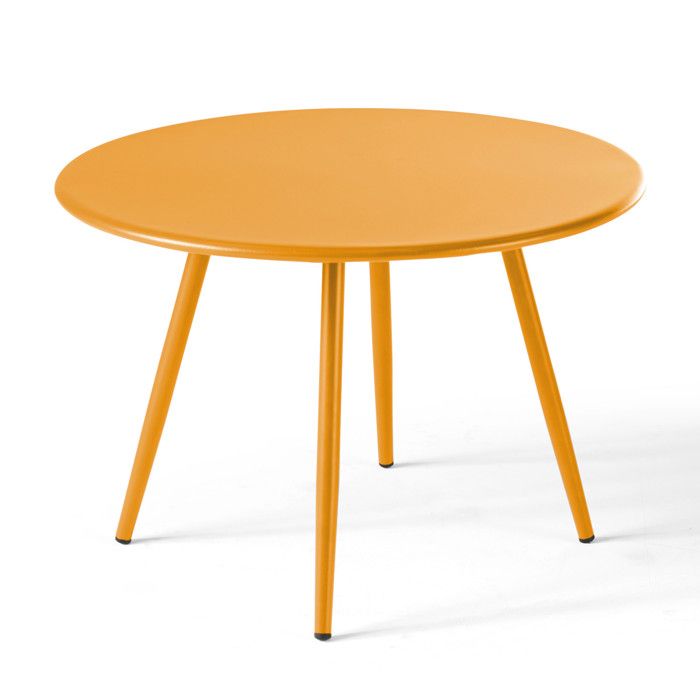 Table basse de jardin - OVIALA - Palavas - Acier thermolaqué - Jaune