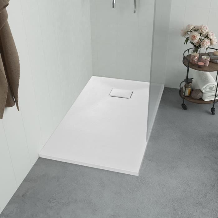 Receveur de douche SMC OVONNI Blanc 90 x 70 cm - Seuil bas et antidérapant