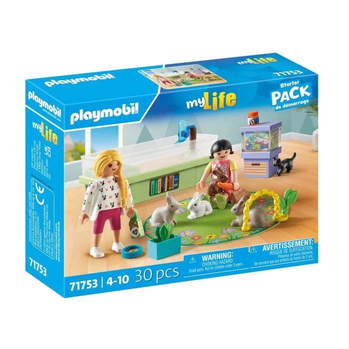 PLAYMOBIL 71753 Animalerie avec enclos à lapins My Life Soin des animaux 30 pièces Dès 4 ans
