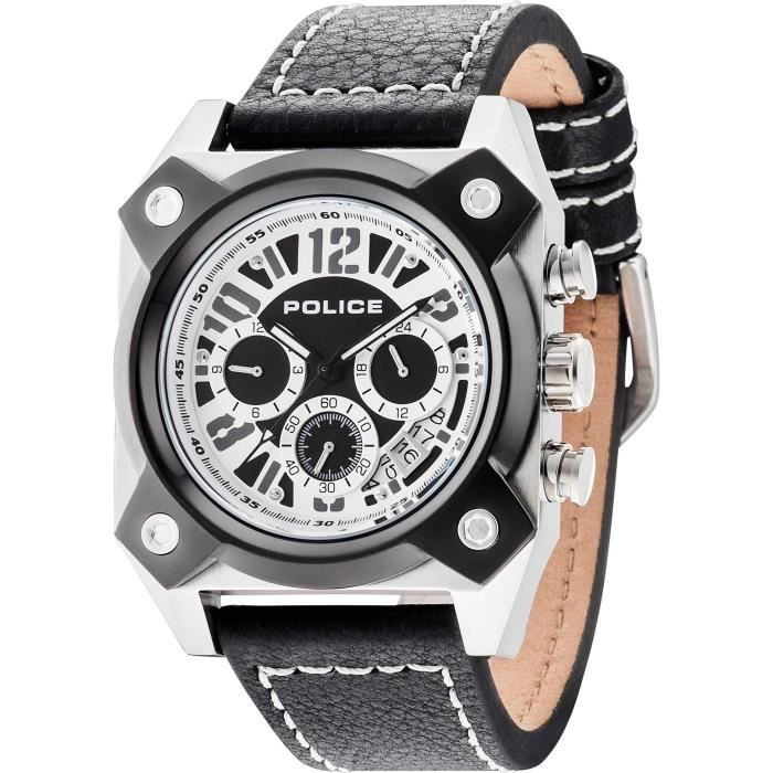 POLICE Montre -  - HELLCAT PL14691JSTB.02 - Chronographe - Acier Inoxydable - Noir 
