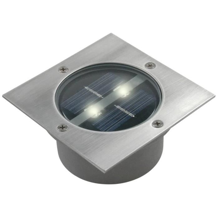 Spot solaire carré encastrable - RANEX - 2x0 06W - Acier inoxydable brossé - IP67 Spot solaire carré encastrable - RANEX - 2x0 06W - Acier inoxydable brossé - IP67