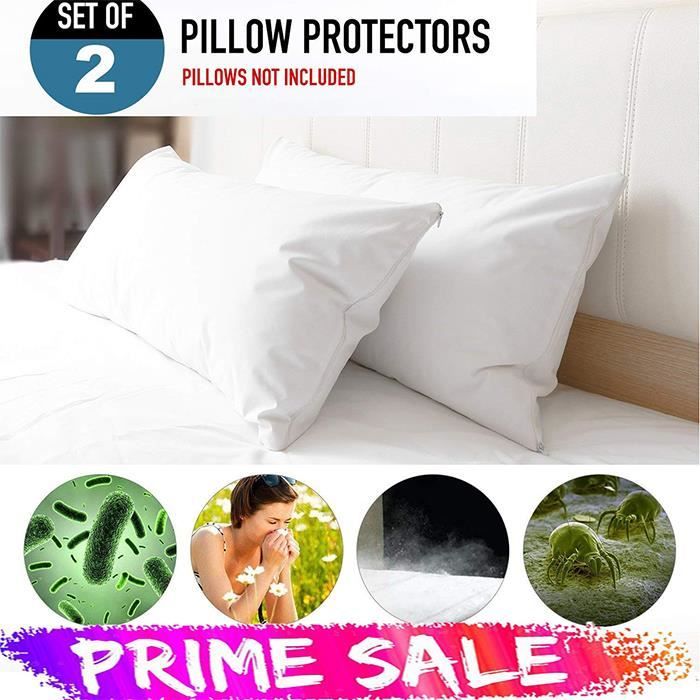 PROTEGE OREILLER IMPERMEABLE 60X60CM BOUCLETTE HOUSSE HYPOALLERGENIQUE