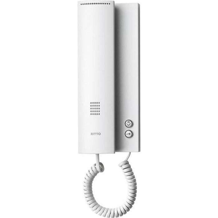 Interphone câblé - RITTO BY SCHNEIDER ELECTRIC - 17630/70 - Blanc - 2 fils - Avec microphone électret