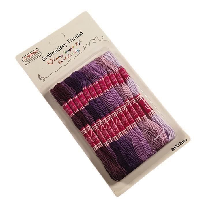 12 écheveaux Fil à Broder Panaché 6 Brins - 105 Yards (96 M), Polyester, Pour Bracelets D'amitié, Point De Croix - 10