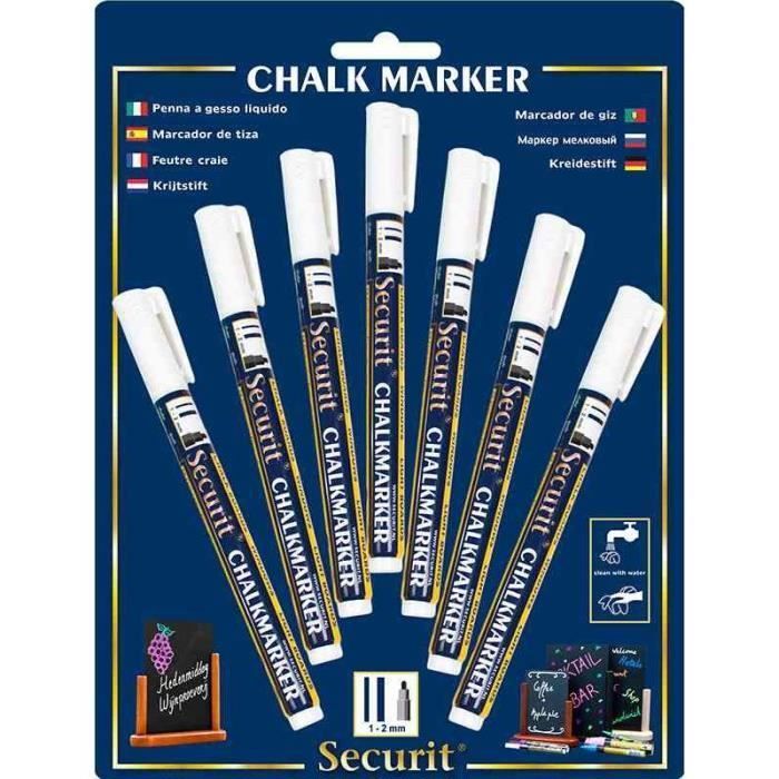 Etui de 7 Marqueurs Craie ORIGINAL SMALL Ogive 1 - 2 mm Blanc