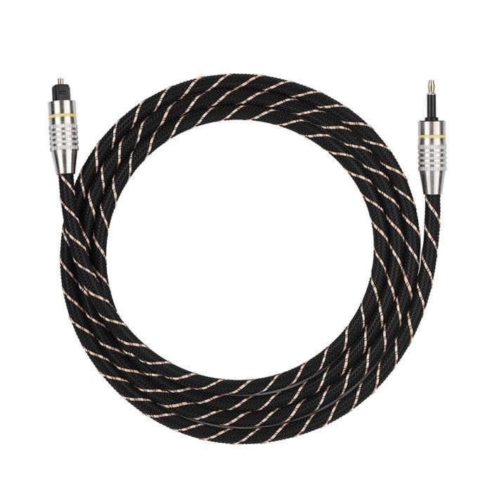 Tbest câble toslink vers 3 Toslink vers mini prise 3,5 mm câble audio numérique à fibre optique SPDIF connecteur plaqué or 1,5