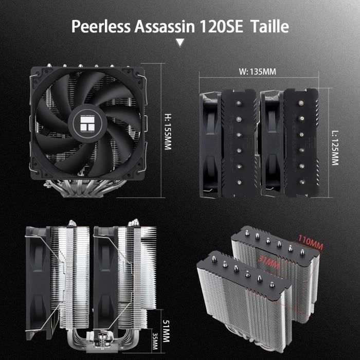Thermalright Peerless Assassin 120 SE Refroidisseur d'air CPU