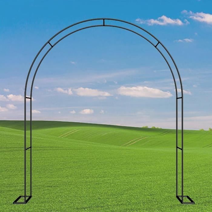 Arche De Jardin En Métal Noir - 2,4 M De Haut X 2,1 M De Large - Pour Plantes Grimpantes (roses, Vignes...) - Idéale Aussi Pour Décorations De Mariage